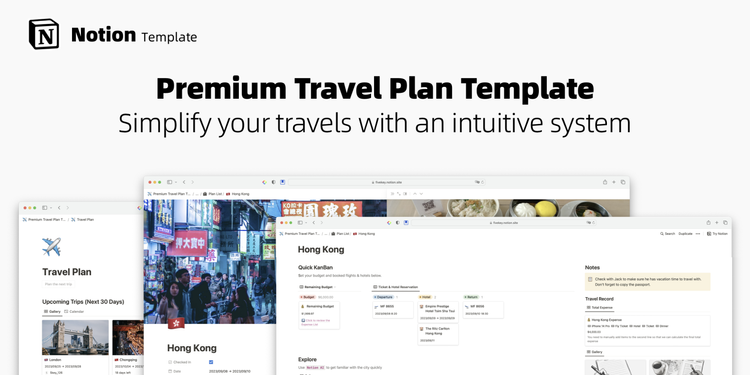 Premium Travel Plan - Notion Template